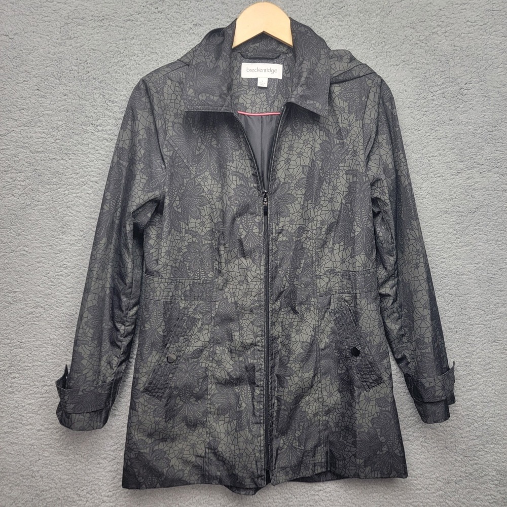 Breckenridge womens size S full zip Jacket lightweight Lined hooded Pockets